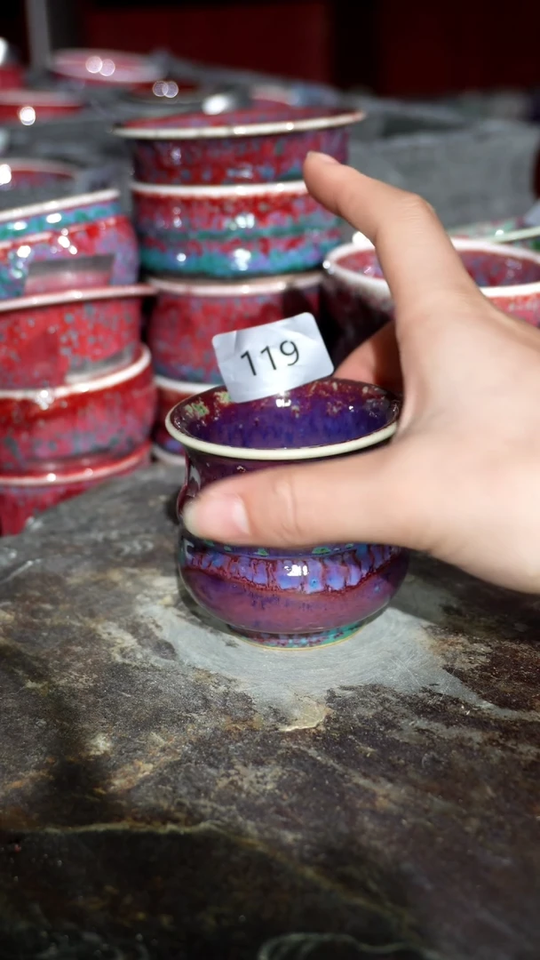 摆件陶精品窑变钧瓷茶器
