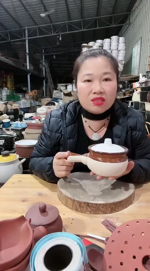 陶瑕疵粗陶手把碗不能明火