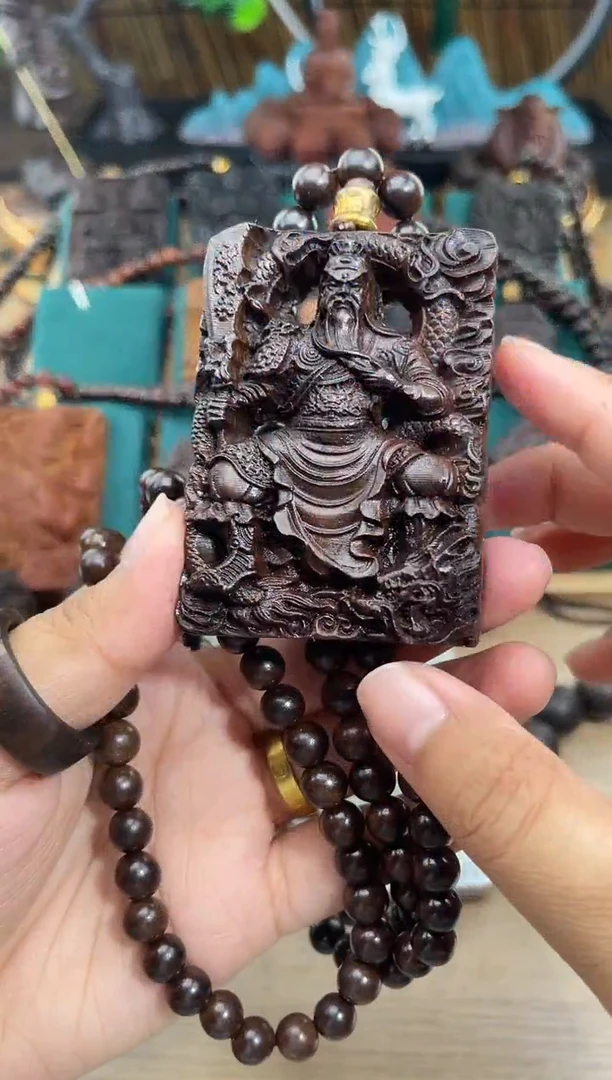 贡木吊坠《巴布亚贡木》新品御龙立刀关公+108颗