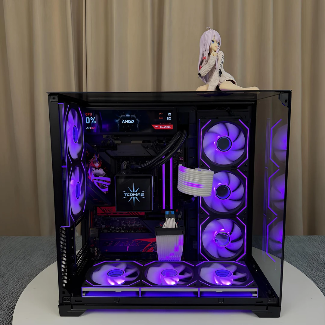 【阿祖电脑】包豪斯Vision＋副屏＋9800X3D＋X870H＋360水冷网红全景房