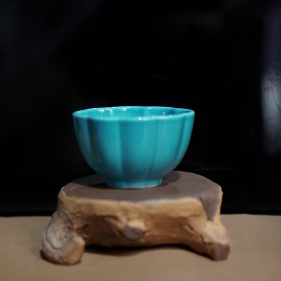 【宜景窑宝石釉系列】100cc贝壳女神杯主人杯原矿紫砂全手工制作