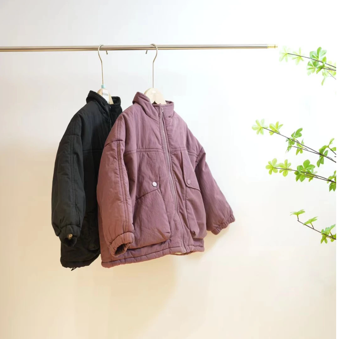 1-727-一款两色活页立领儿童简约棉服