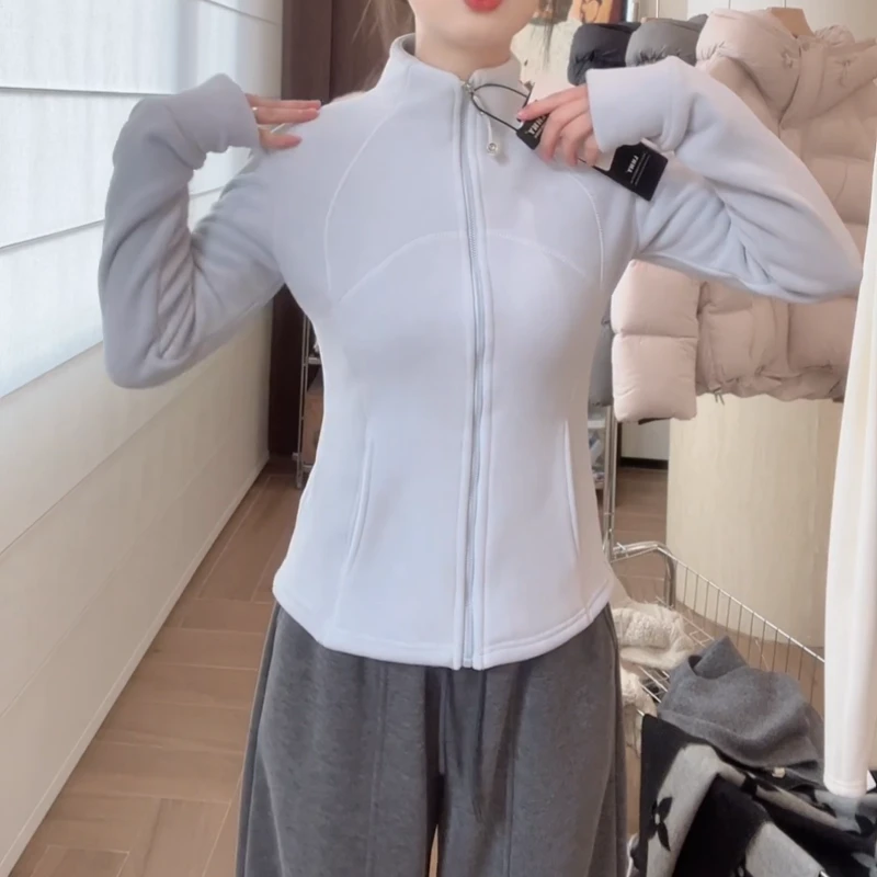 冬季新款时尚百搭女士修身显瘦拉链外套上衣卫衣LK2508869