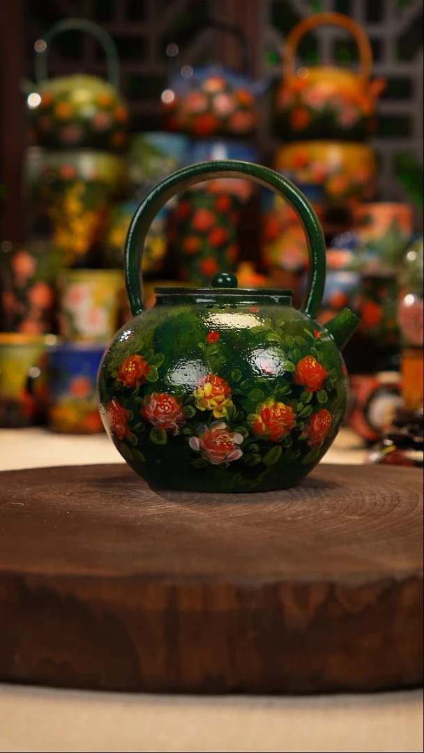 紫砂 油画釉下彩手绘