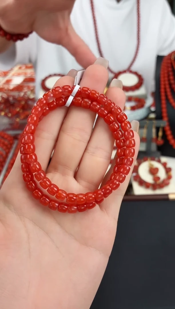 南红玛瑙瓦西直切手串5+未镶嵌（多样式发其一）