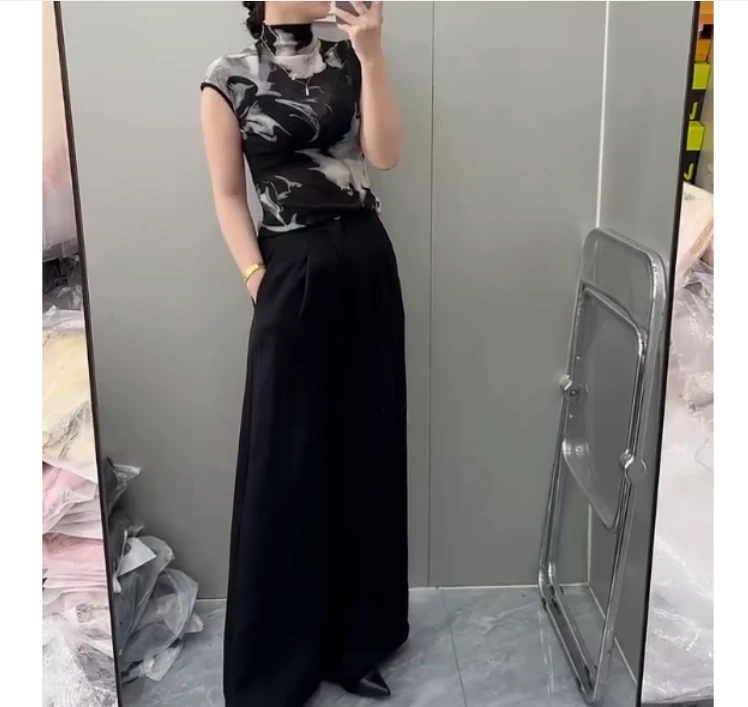 2025夏季新款女装网红气质修身百搭洋气上衣裤子女珍53