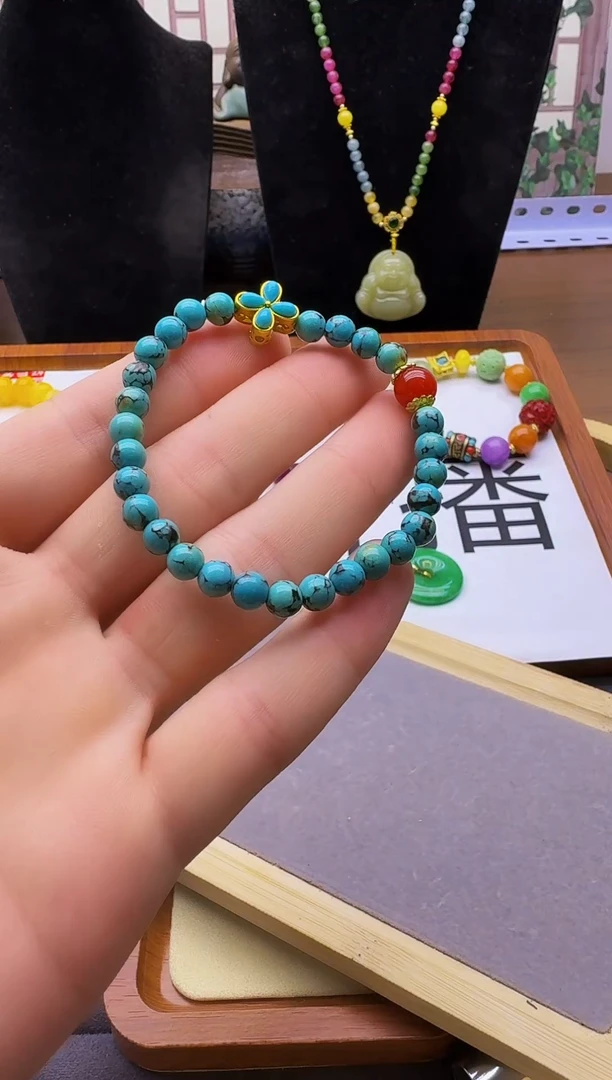 玛瑙/玉髓手链14K金镶嵌S62