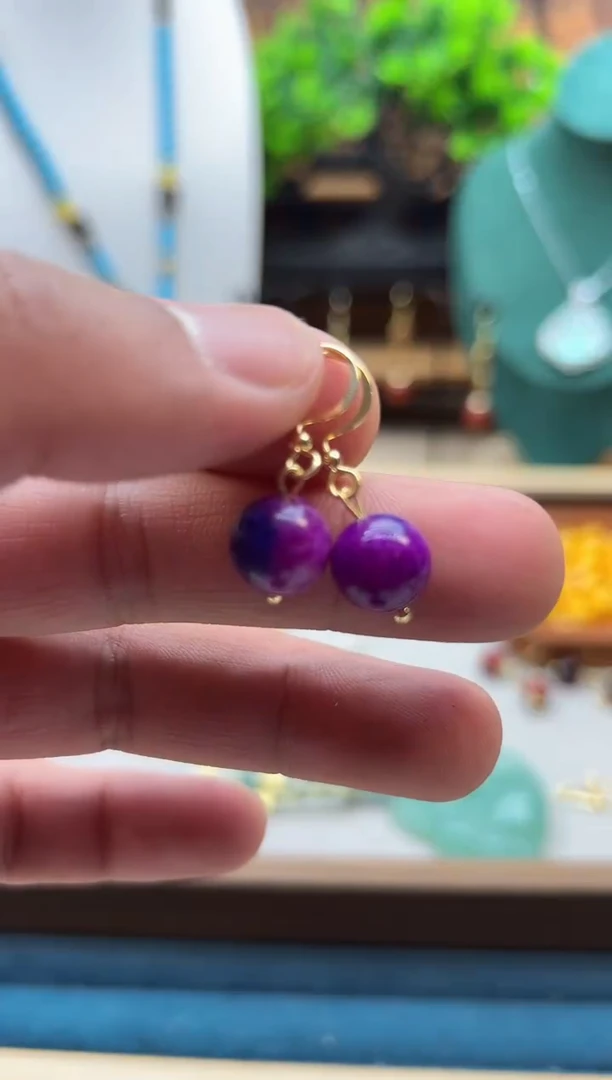 【闪购商品】苏纪石（舒俱来）耳钉14K金镶嵌e05