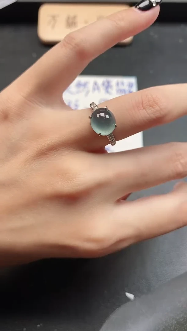 银S925镶嵌戒指翡翠51151