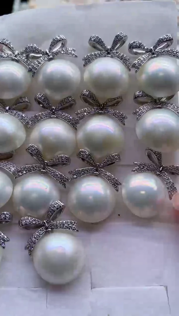 耳饰银S925镶嵌拼合珍珠（马贝珠）多样性发其一，非无暇