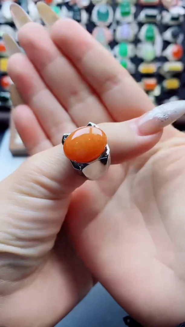 未镶嵌戒指翡翠j*e天然A货翡翠男戒