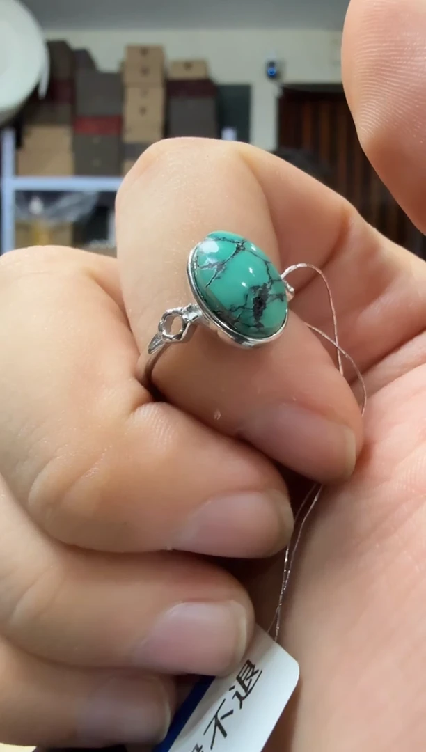 银S925镶嵌绿松石挂件LTE-117