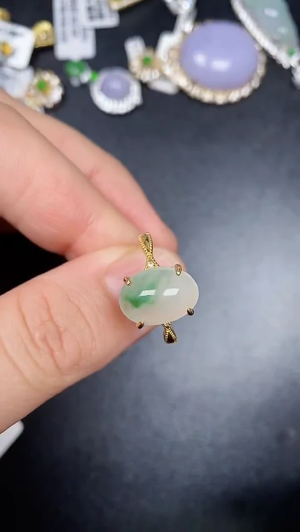 银S925镶嵌戒指翡翠3700