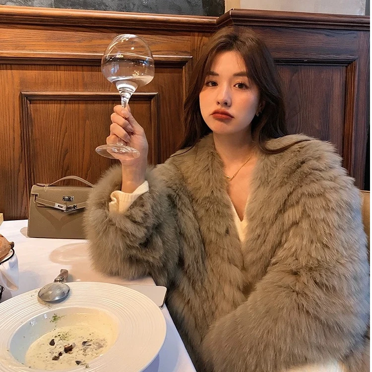 特价！直播间拍！气质时尚外套皮草橙子水貂毛