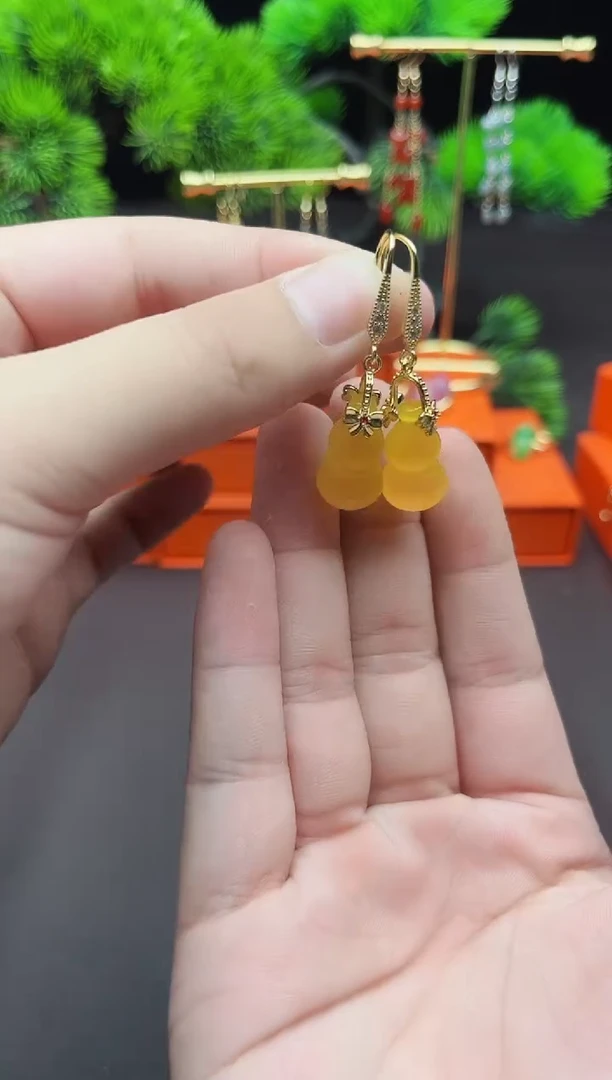 玛瑙/玉髓耳钉银S925镶嵌333