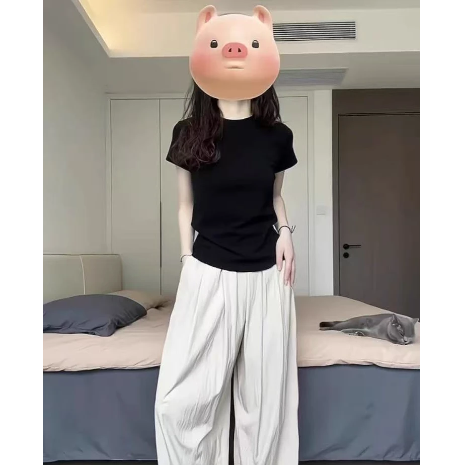 西西  韩版显瘦纯色短袖