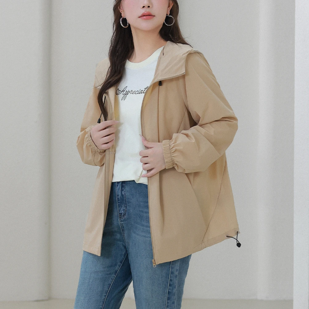 【户外轻薄款外套】MsShe大码女装早春高级感风衣外套J~M2408157