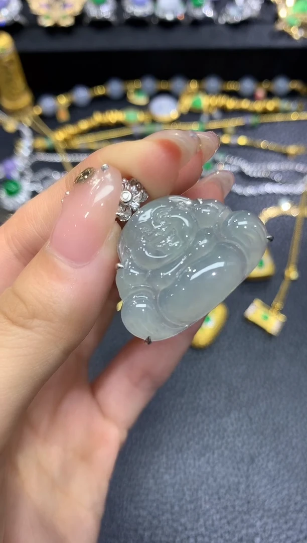 翡翠18K金镶嵌吊坠(不含链)2吊坠不含链