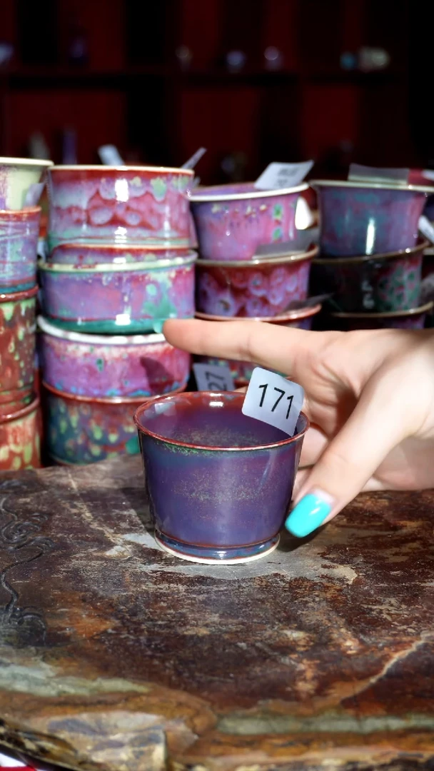 摆件 精品窑变钧瓷茶器