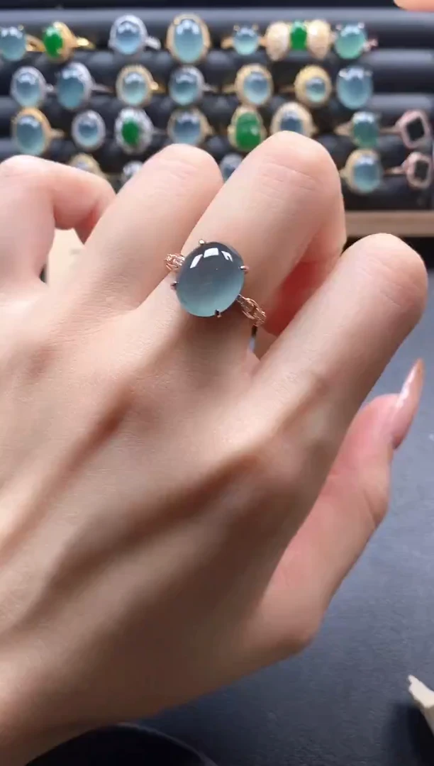 银S925镶嵌戒指翡翠51511