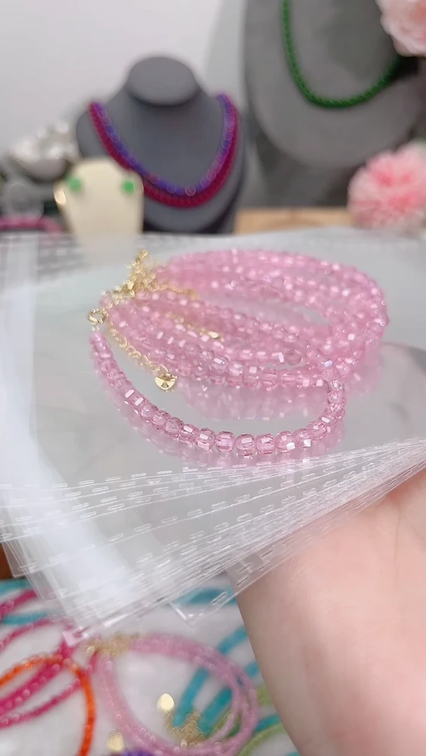 银S925镶嵌托帕石手链大米粉方89