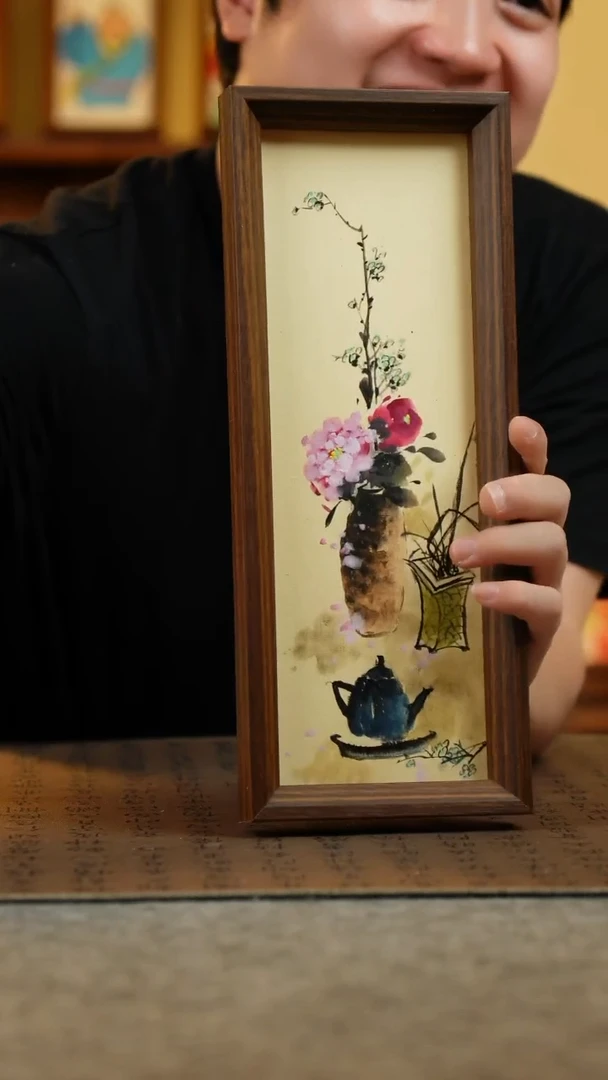 国画12.5*31.5纯手绘国风国画摆台