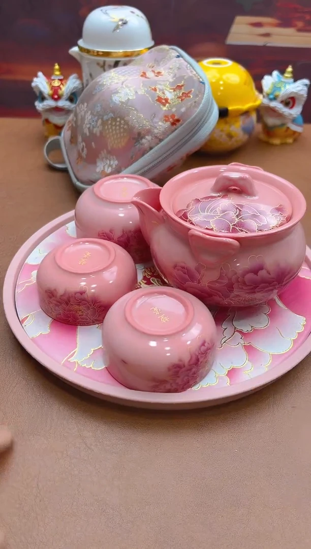 陶瓷茶具摆件旅行套组