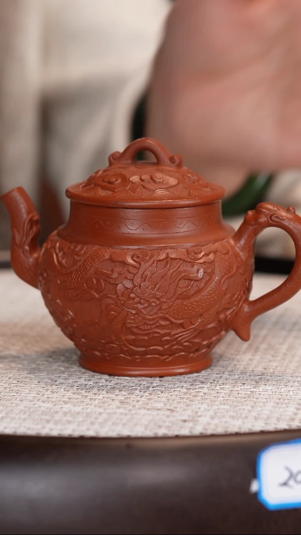 茶壶紫砂【徐秀文】红泥浮雕宫灯   200CC