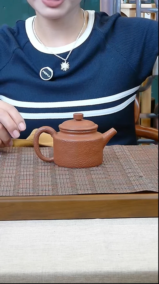 茶壶紫砂14复烧锤纹壶180CC/玖陶纯手工制作甄选