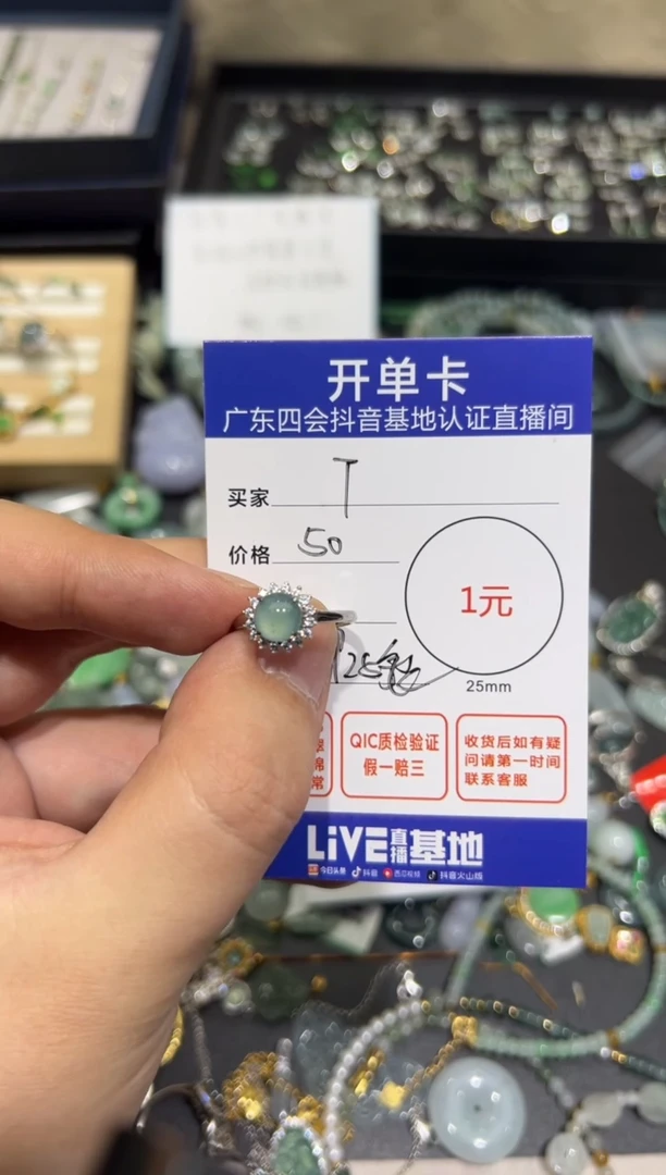 翡翠未镶嵌颈饰戒指