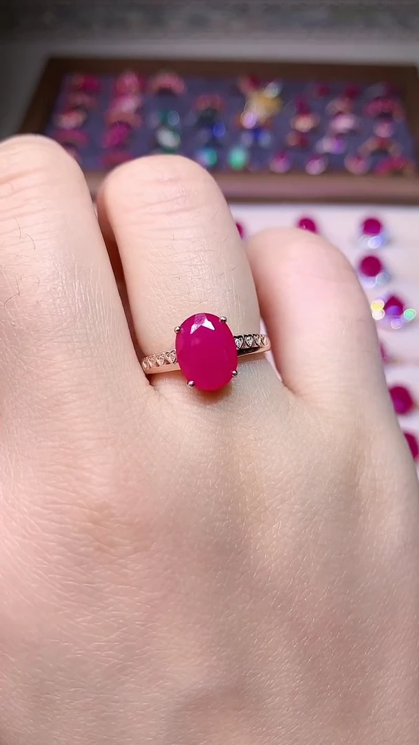 【闪购商品】红宝石戒指银S925镶嵌000