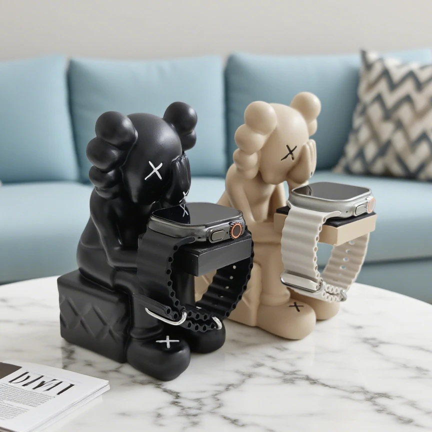 KAWS适用AppleWatchS2-10手表充电支架底座华为GT2-5托桌面摆件