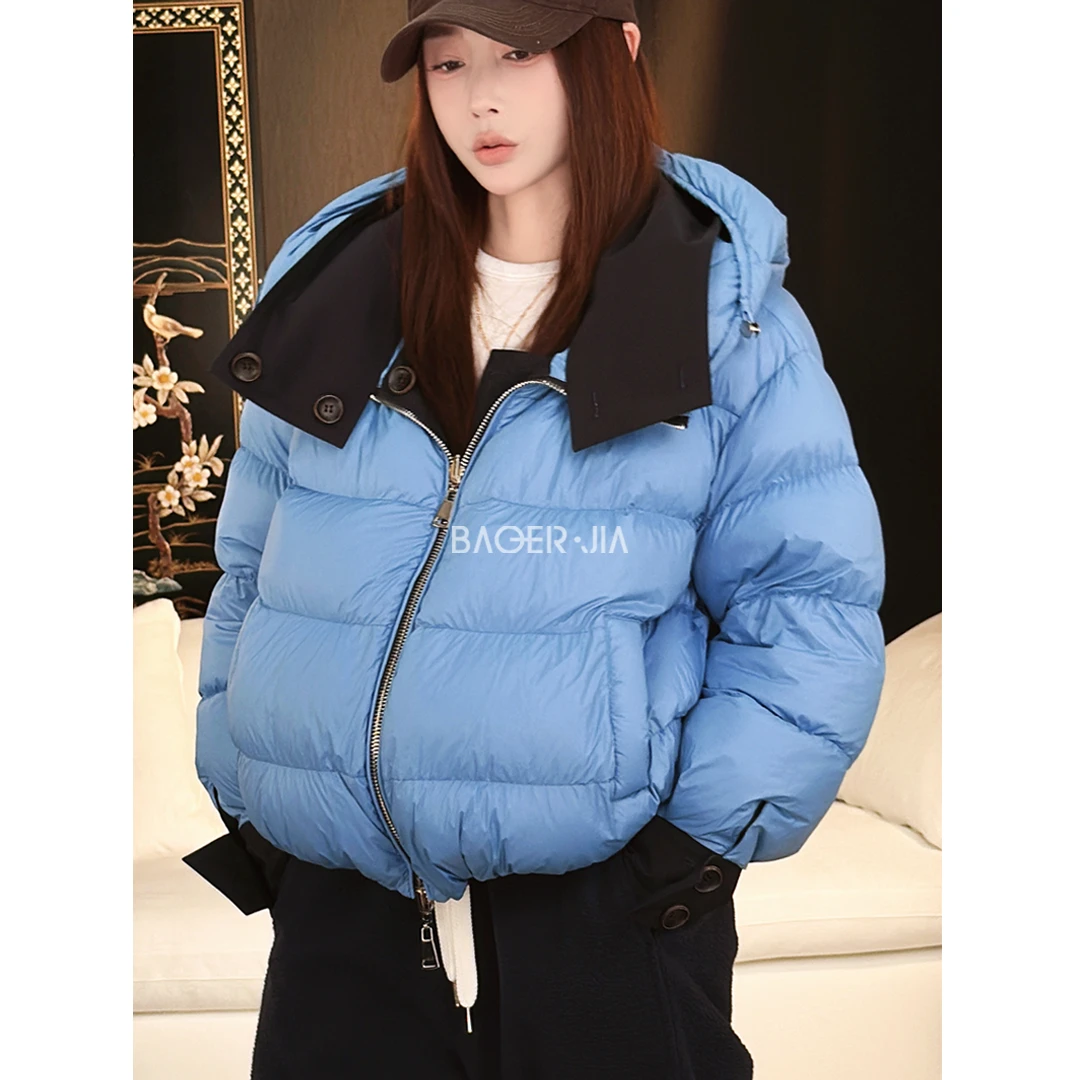 27-宝儿家含幂BH30925410冬季极简设计轻盈奢雅双面穿白鹅绒外套