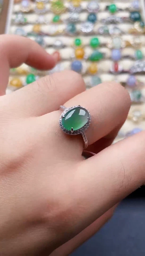 银S925镶嵌戒指翡翠188