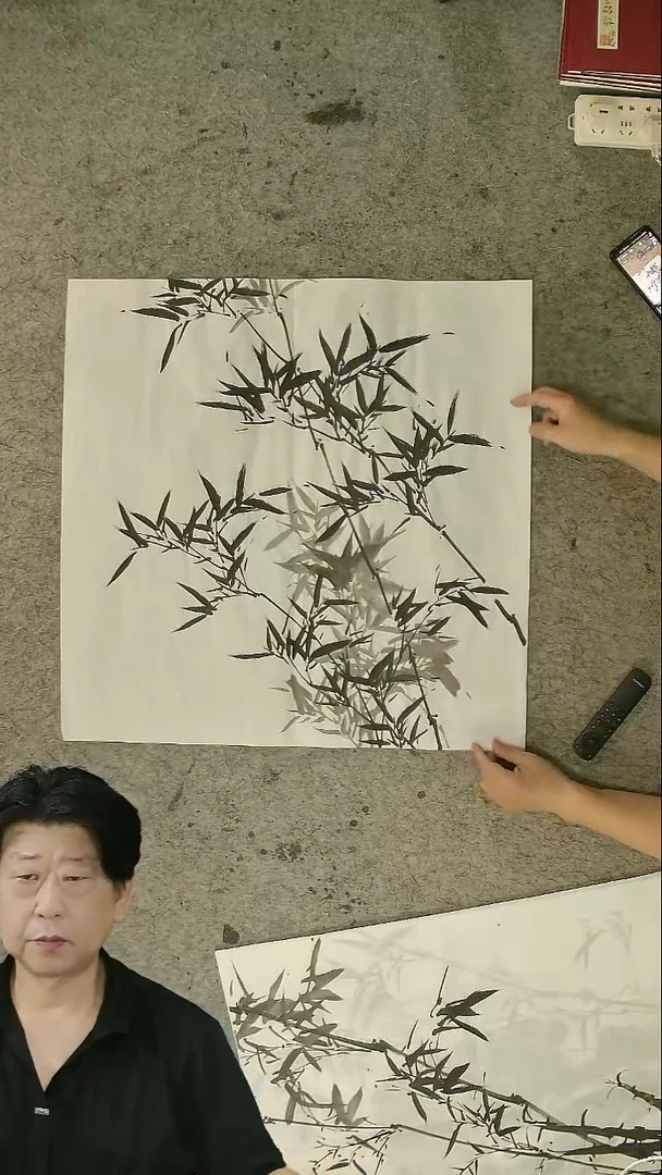 国画四尺斗方  墨竹   69*69cm