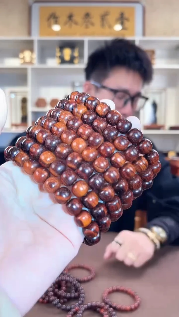 檀香紫檀（小叶紫檀）9*10 老型单圈手串