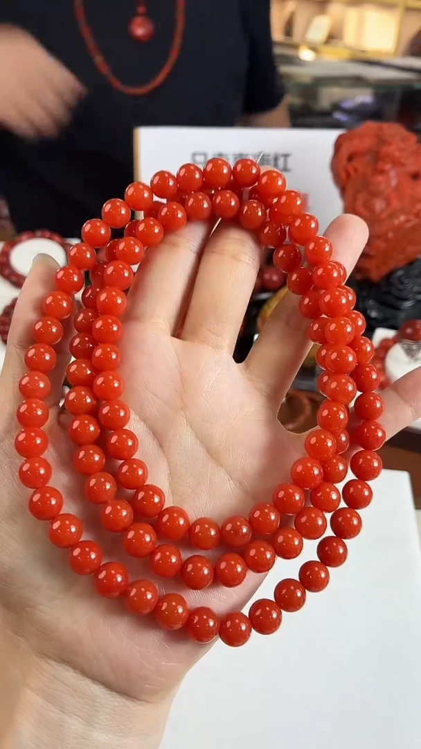 未镶嵌滴水洞多圈8+南红玛瑙宇**甜（多样式发其一）