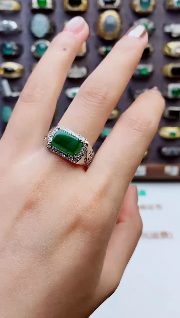 未镶嵌戒指翡翠天然翡翠男戒