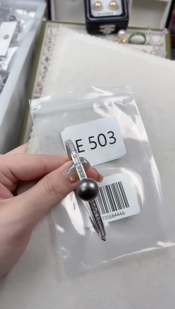银S925镶嵌手镯海水珍珠E503