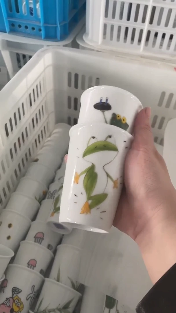 杯景德镇高温白玉瓷釉下手绘水杯促销款2个装不限款式