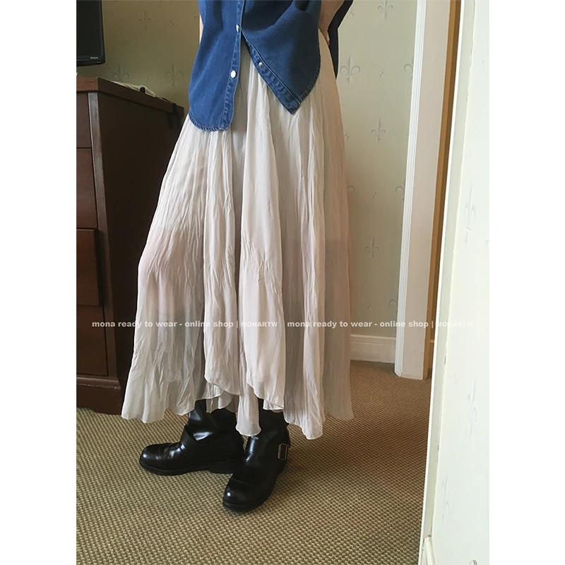 【Mona张绮贤】MONA 气质不规则中腰半身裙长裙 O124G21721