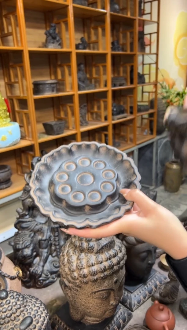 陶土【火山泥】莲蓬壶承