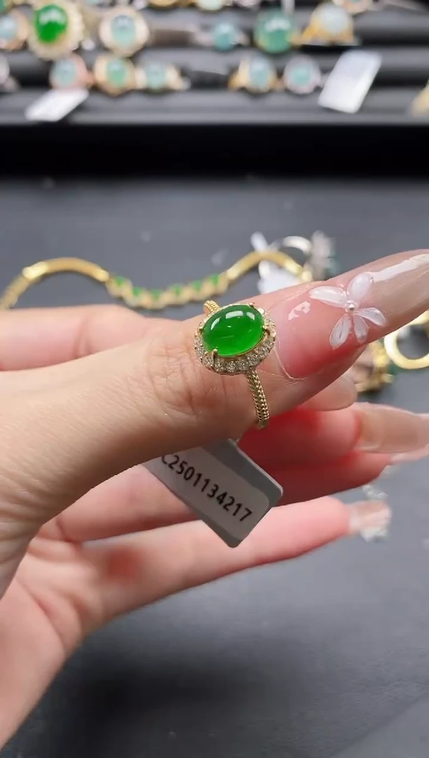 【闪购商品】翡翠戒指银S925镶嵌1111