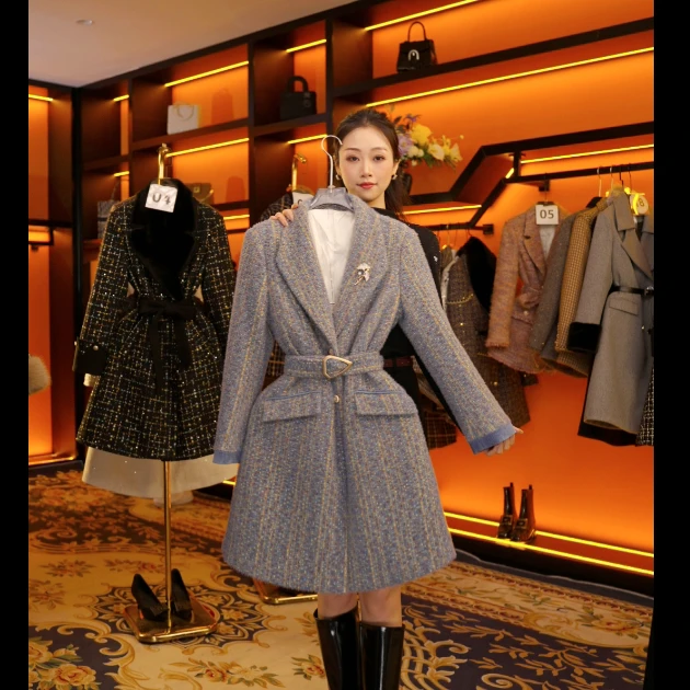 【DG】秋冬气质小香风设计师中长款羽绒服冬季轻奢女Y952