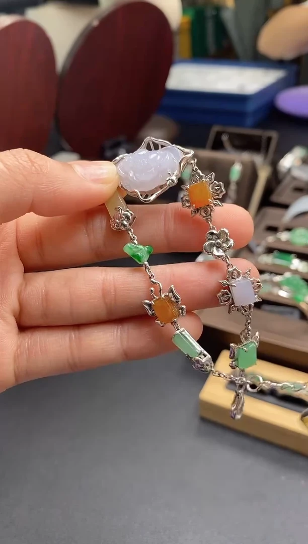 颈饰银S925镶嵌翡翠13945