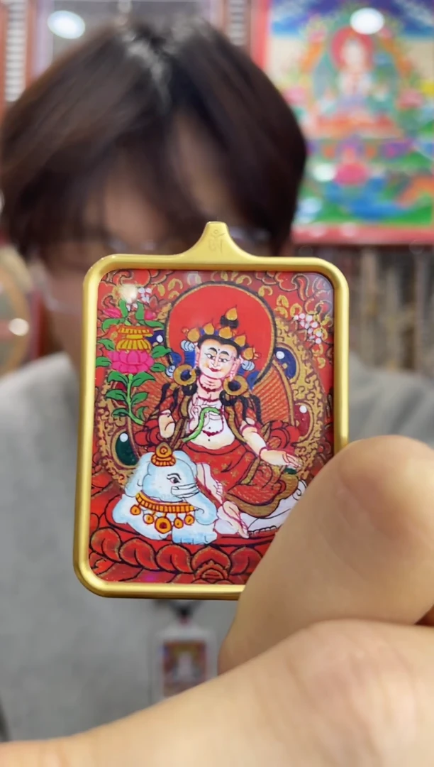 吊坠普贤 纯手绘唐卡（非质量问题 不退不换）