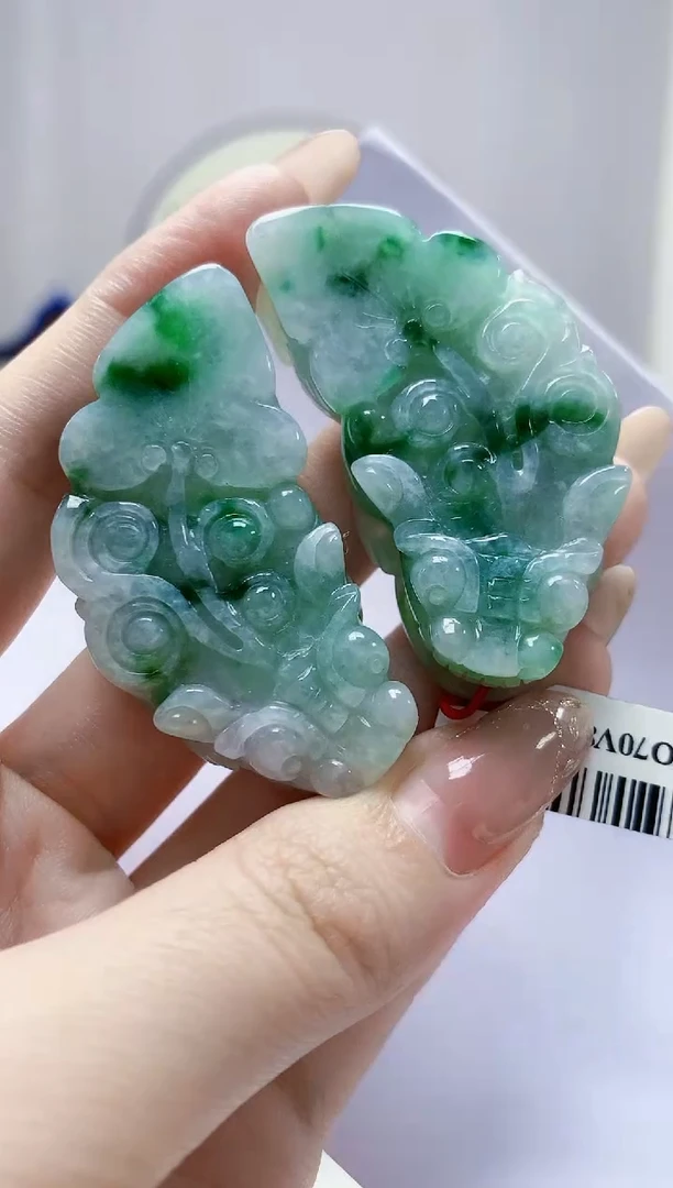 未镶嵌定制翡翠4812jw-毛货挂件一对13