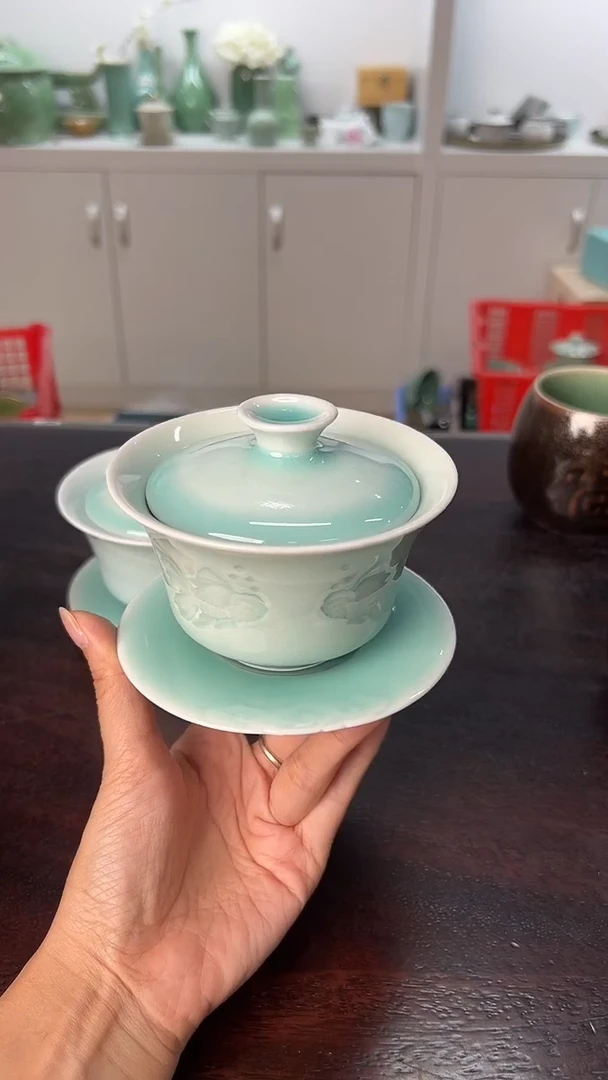 龙泉云间青瓷小米茶器