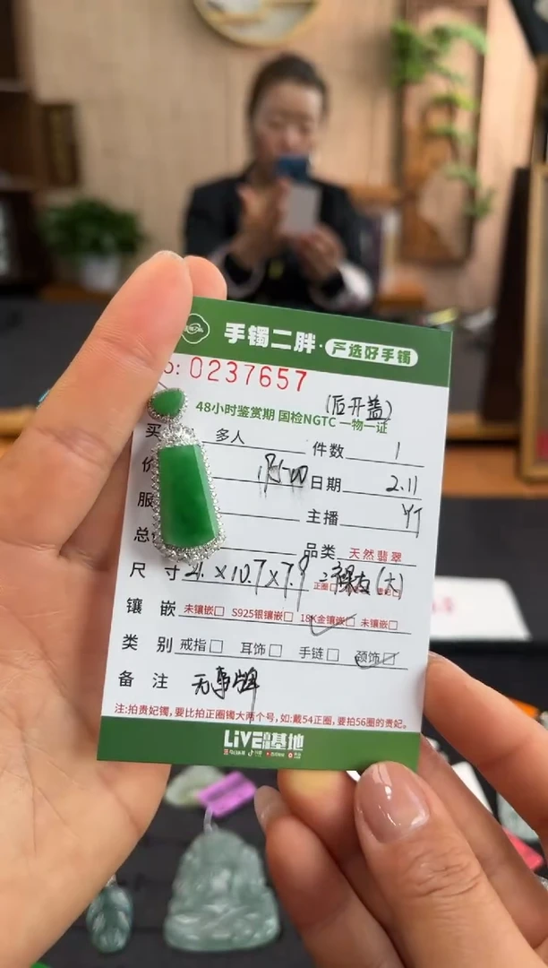 【闪购商品】翡翠吊坠(不含链)18K金镶嵌多人