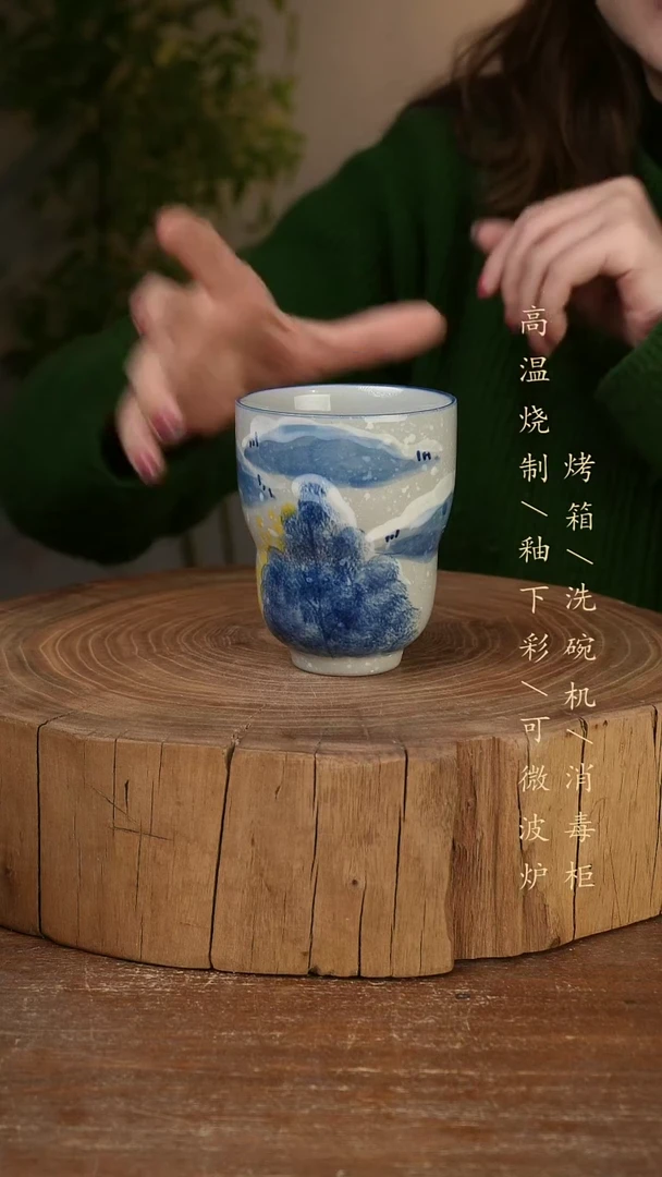 碗瓷景德镇手工手绘高温瓷釉下彩